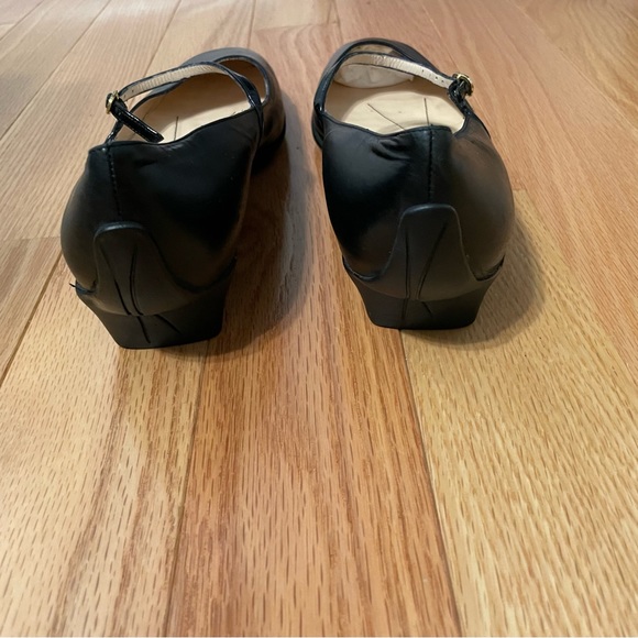 Kate Spade Black Leather Rubber Wedged Shoes 10.5 - Picture 4 of 4